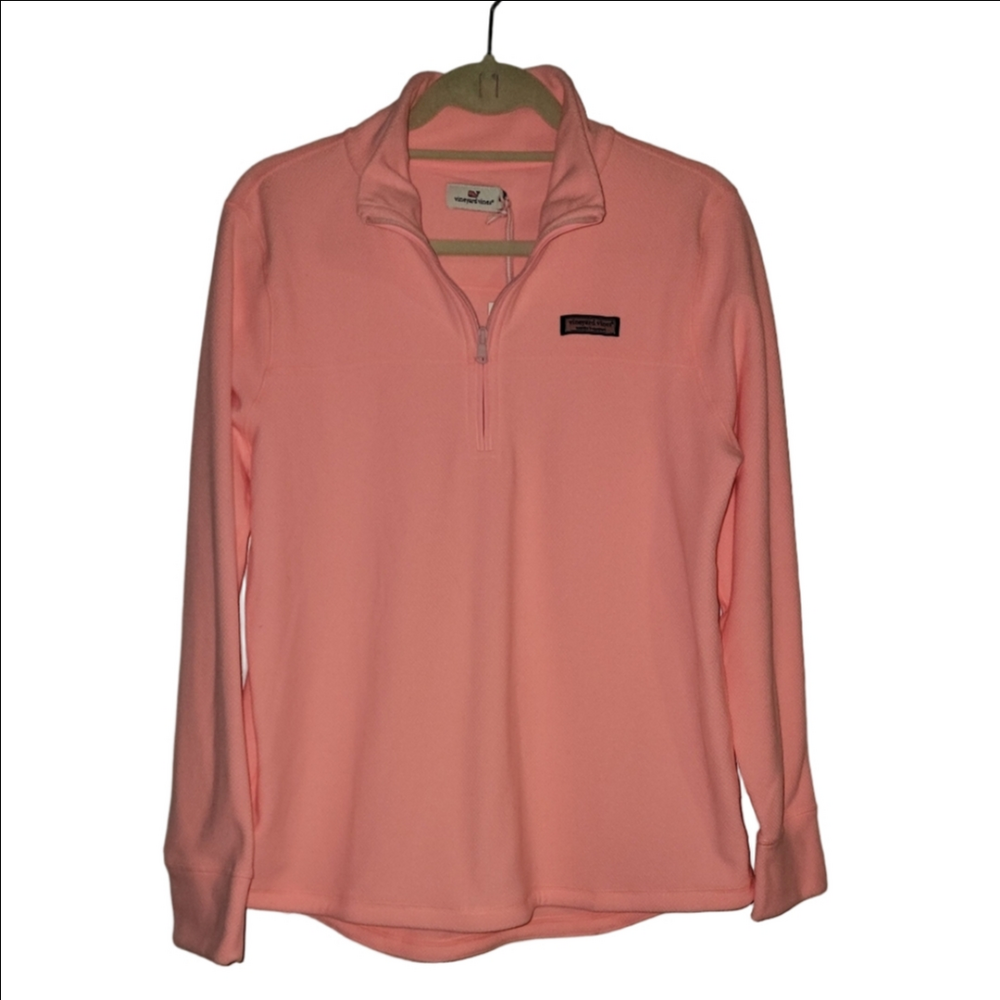 VINEYARD VINES HONEYCOMB FLEECE SHEP SHIRT CORAL SAND Size Medium NWT